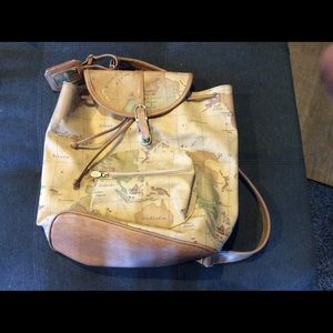 Backpack with map of world